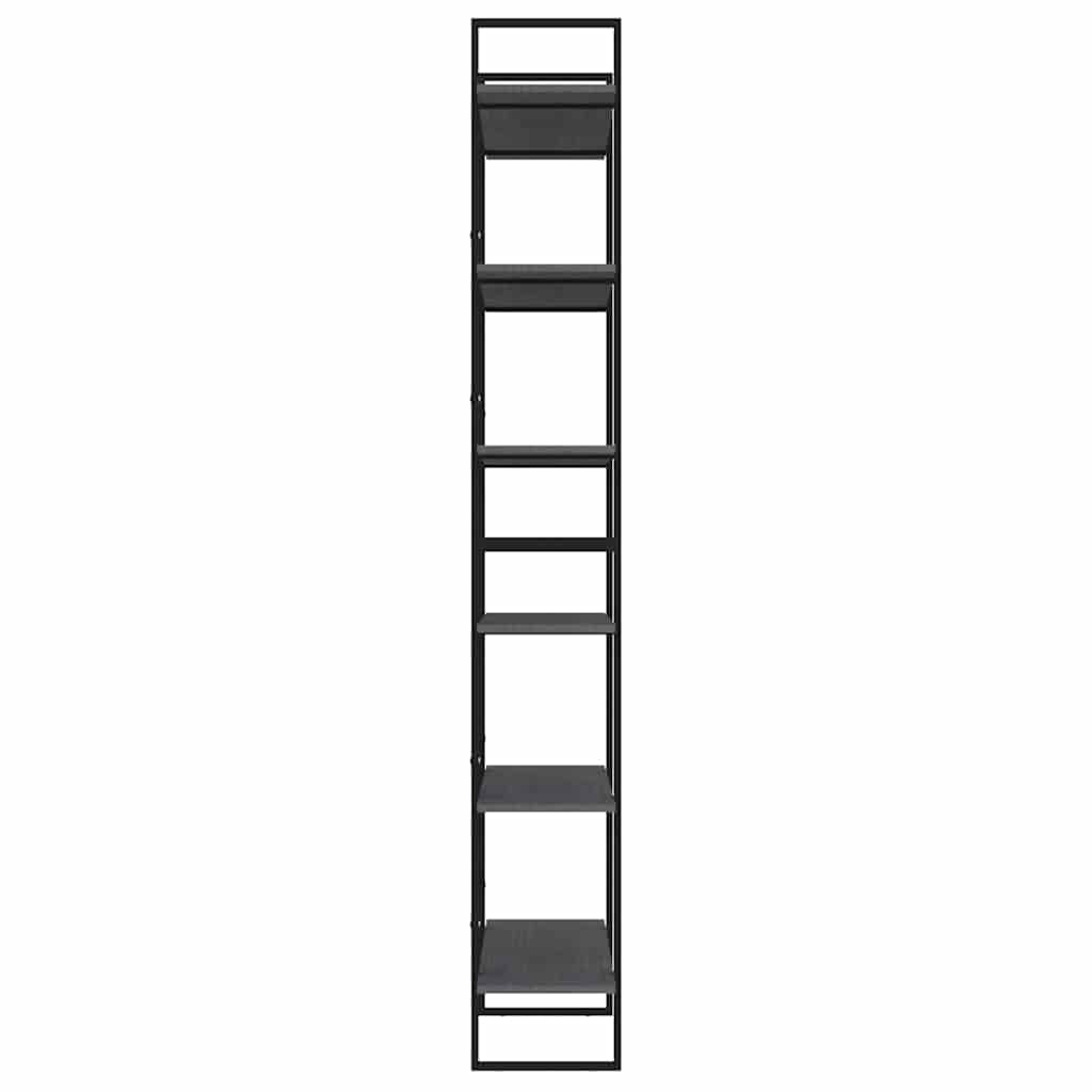Scaffale Alto Grigio 100x30x210 cm in Legno Massello di Pino