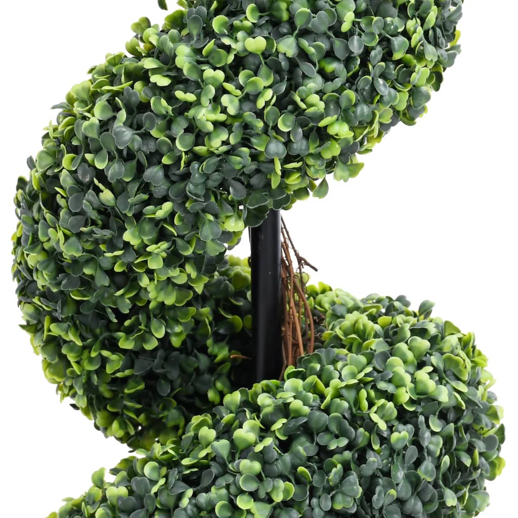 Pianta di Bosso Artificiale a Spirale con Vaso Verde 59 cm | homemem39