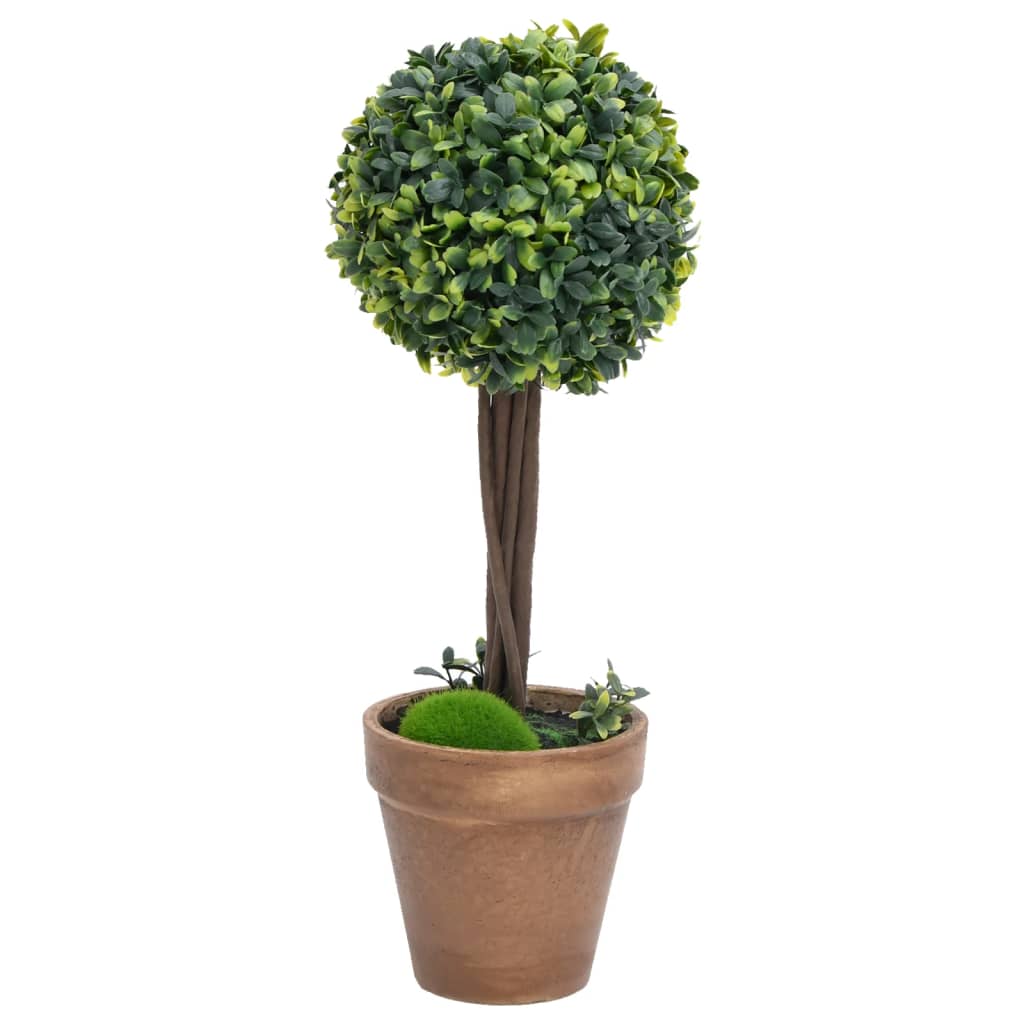 Piante di Bosso Artificiale 2 pz a Sfera con Vaso Verde 41 cm | homemem39