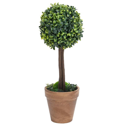 Piante di Bosso Artificiale 2 pz a Sfera con Vaso Verde 41 cm | homemem39