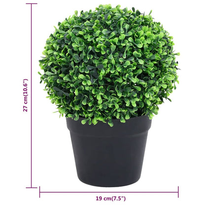 Piante di Bosso Artificiale 2 pz a Sfera con Vaso Verde 27 cm | homemem39