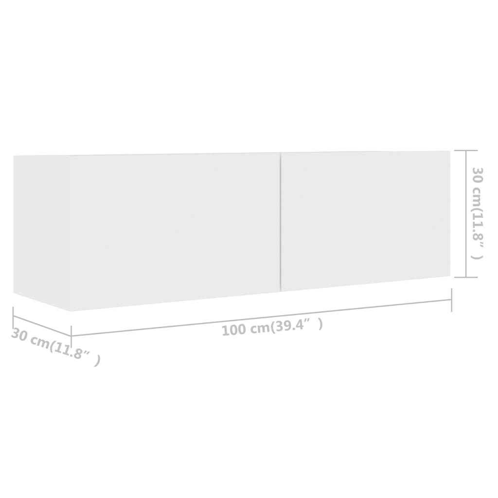 Mobili Porta TV 4 pz Bianchi 100x30x30 cm in Legno Multistrato - homemem39