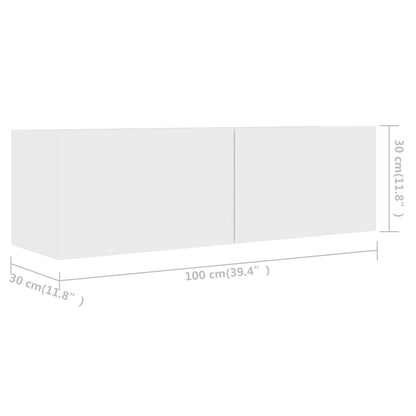 Mobili Porta TV 4 pz Bianchi 100x30x30 cm in Legno Multistrato - homemem39