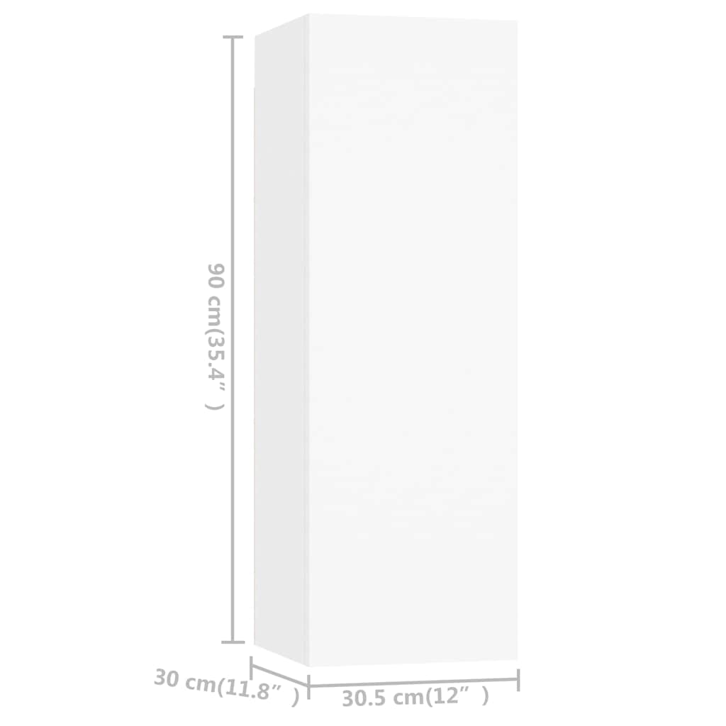 Set Mobili Porta TV 5 pz Bianco in Legno Multistrato