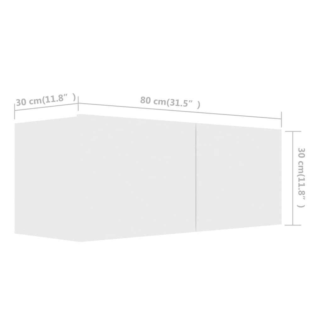 Set Mobili Porta TV 8 pz Bianco in Legno Multistrato