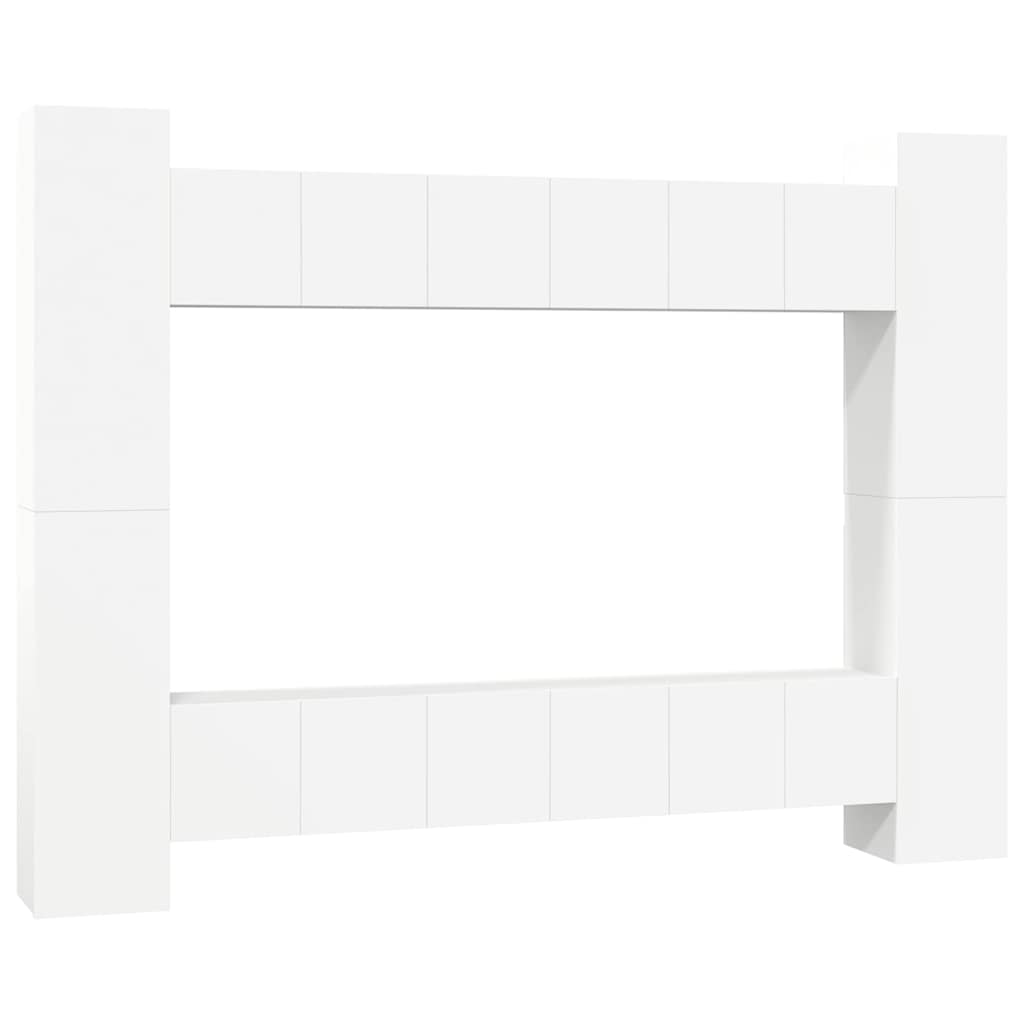 Set Mobili Porta TV 10 pz in legno multistrato