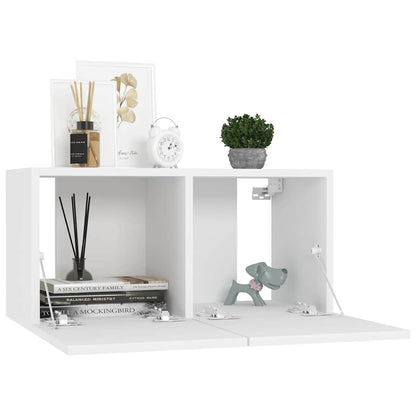 Set Mobili Porta TV 10 pz Bianco in Legno Multistrato