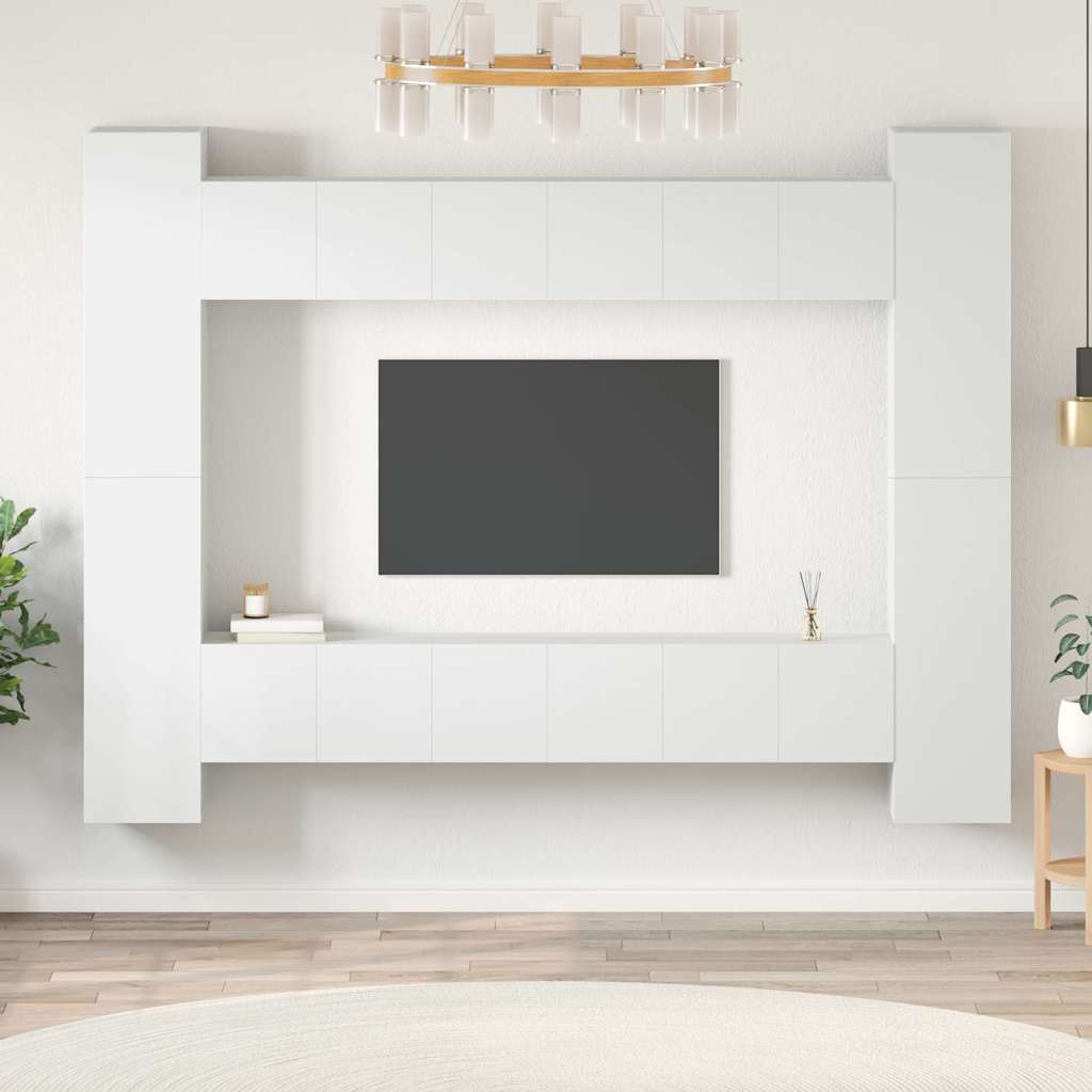 Set Mobili Porta TV 10 pz in legno multistrato