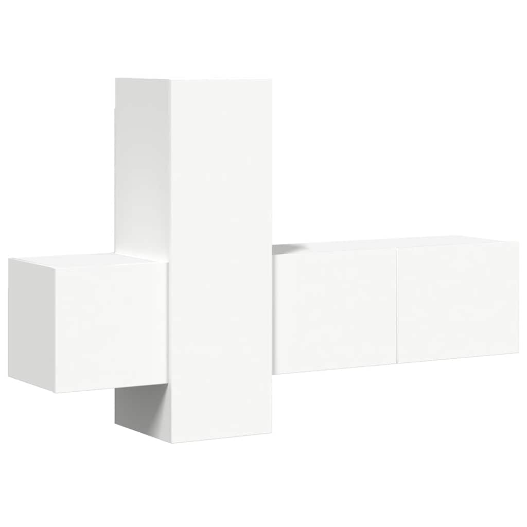 Set di Mobili Porta TV 3 pz Bianco in Legno Multistrato