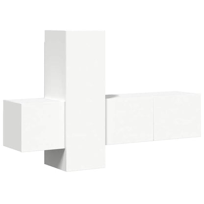 Set di Mobili Porta TV 3 pz Bianco in Legno Multistrato