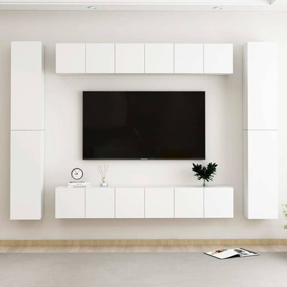 Set Mobili Porta TV 10 pz in legno multistrato