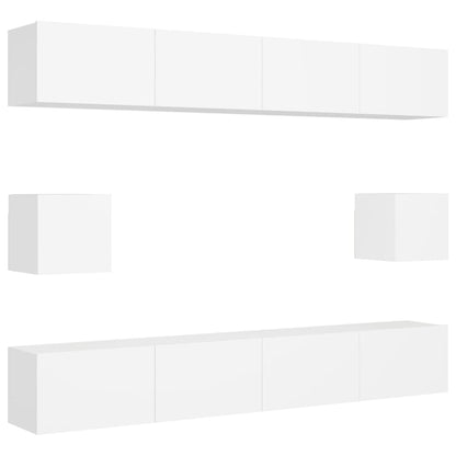 Set Mobili Porta TV 6 pz Bianco in Legno Multistrato - homemem39