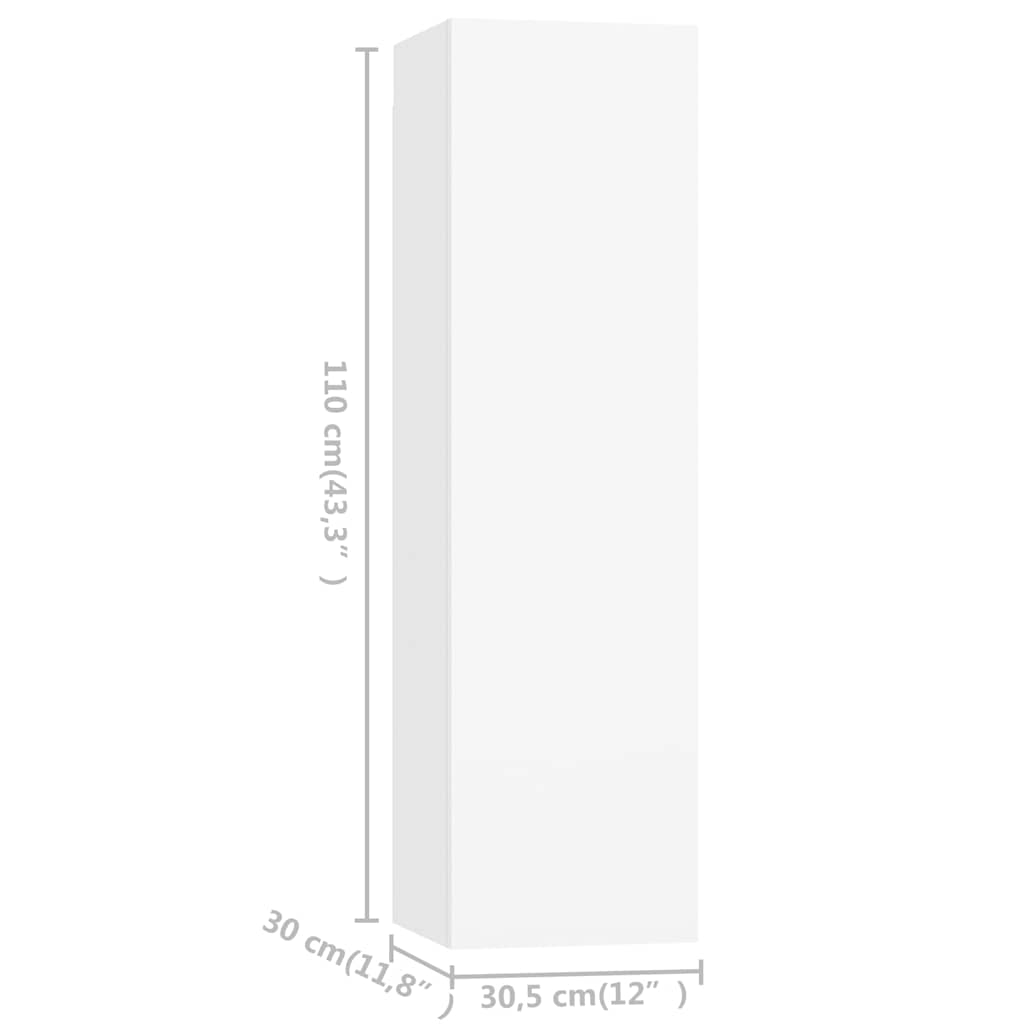 Set di Mobili Porta TV 5 pz Bianco in Legno Multistrato