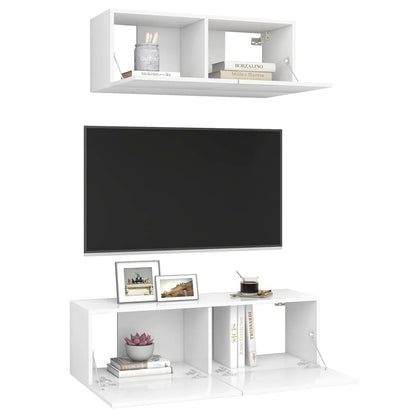 Set Mobili Porta TV 2 pz Bianco in Legno Multistrato - homemem39
