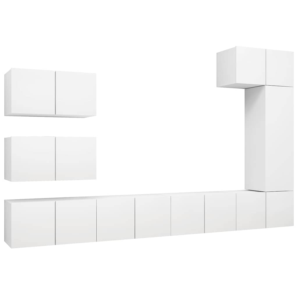 Set Mobili Porta TV 8 pz in legno multistrato