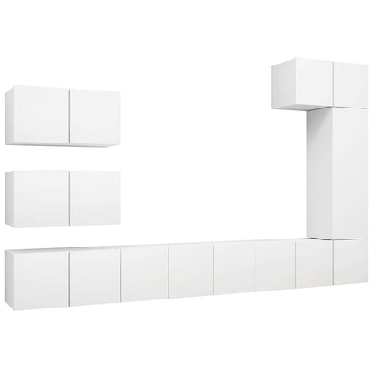 Set Mobili Porta TV 8 pz in legno multistrato