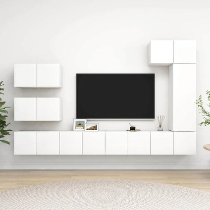 Set Mobili Porta TV 8 pz in legno multistrato