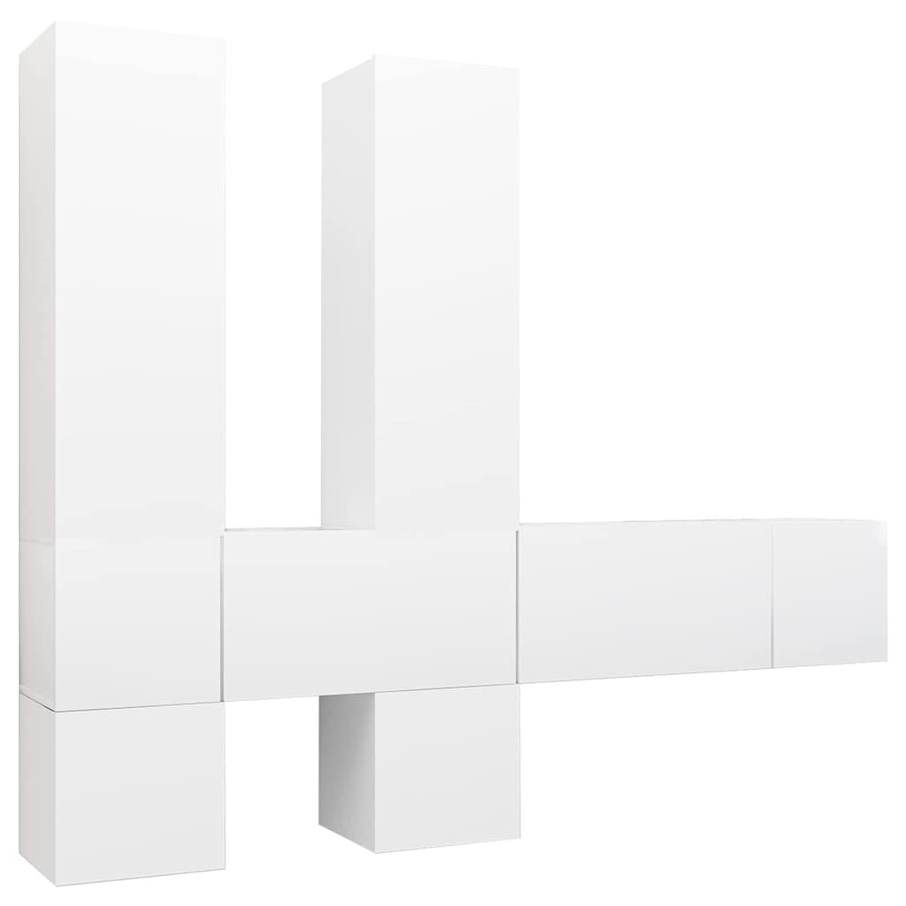 Set Mobili Porta TV 7 pz Bianco in Legno Multistrato | homemem39