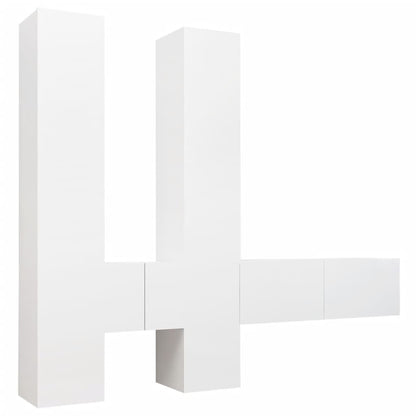 Set di Mobili Porta TV 6 pz Bianco in Legno Multistrato