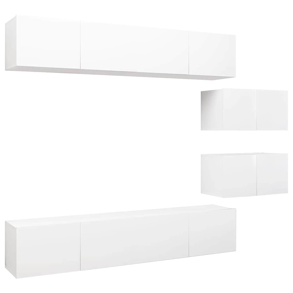 Set di Mobili Porta TV 6 pz in legno multistrato