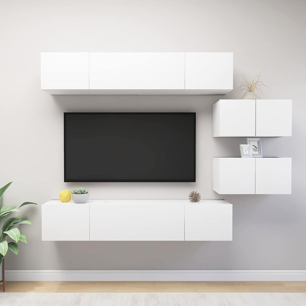 Set di Mobili Porta TV 6 pz in legno multistrato
