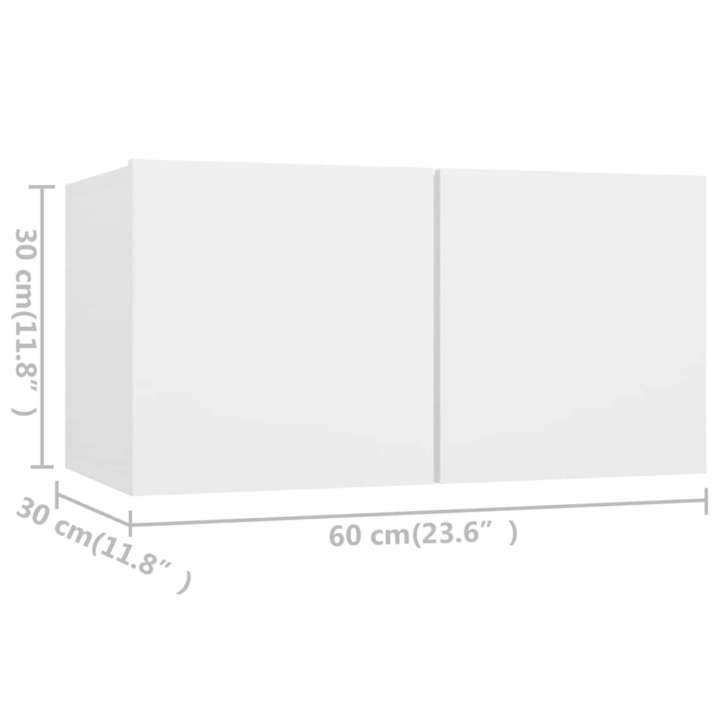 Set Mobili Porta TV 7 pz Bianco in Legno Multistrato