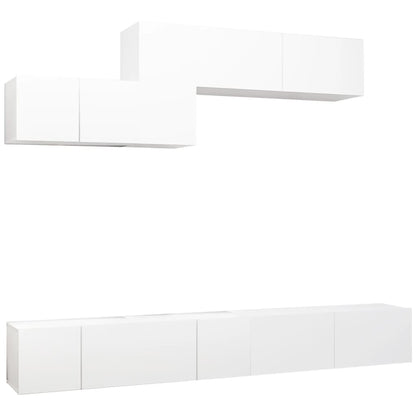 Set di Mobili Porta TV 6 pz Bianco in Legno Multistrato