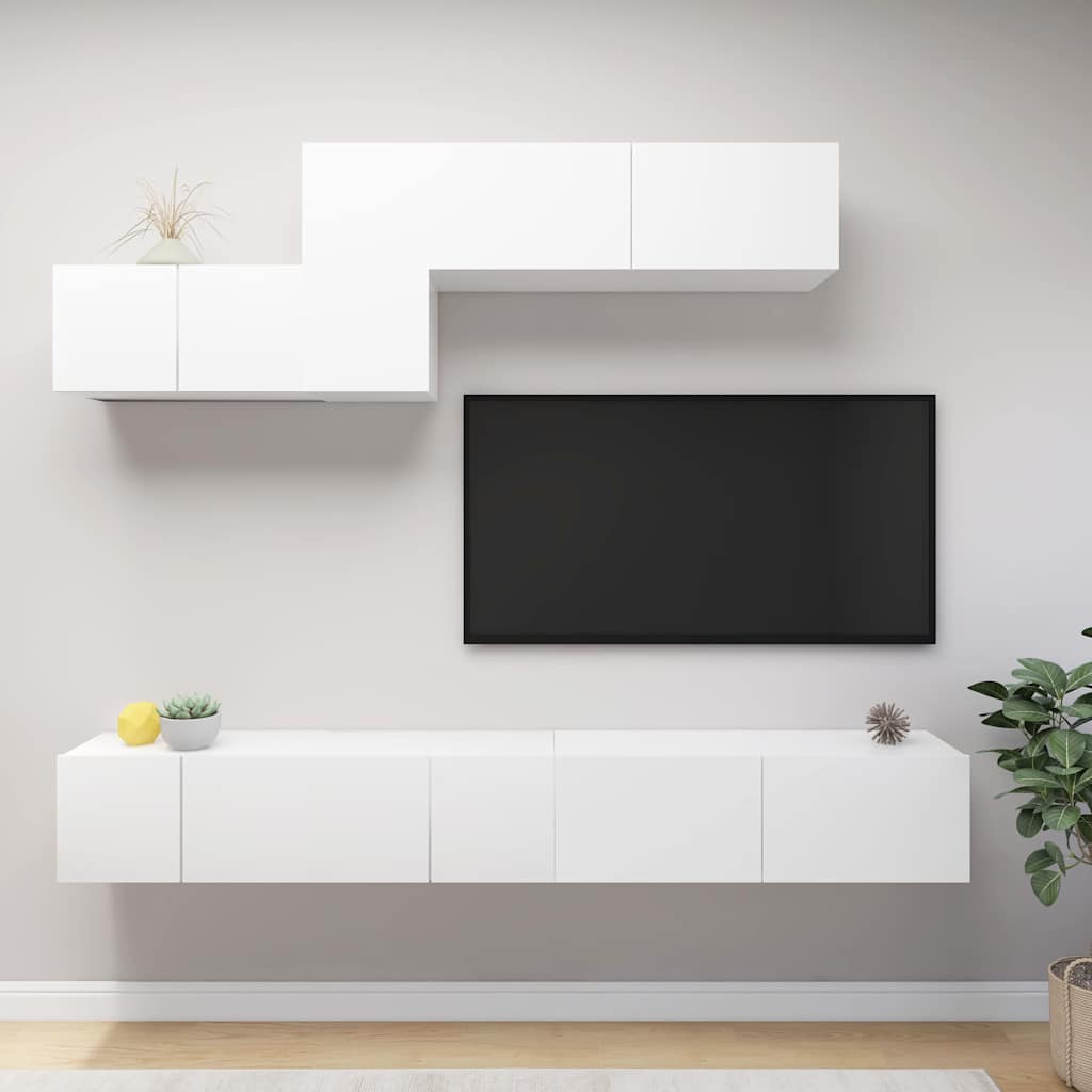 Set di Mobili Porta TV 6 pz in legno multistrato