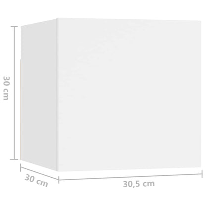 Set Mobili Porta TV 4 pz Bianco in Legno Multistrato