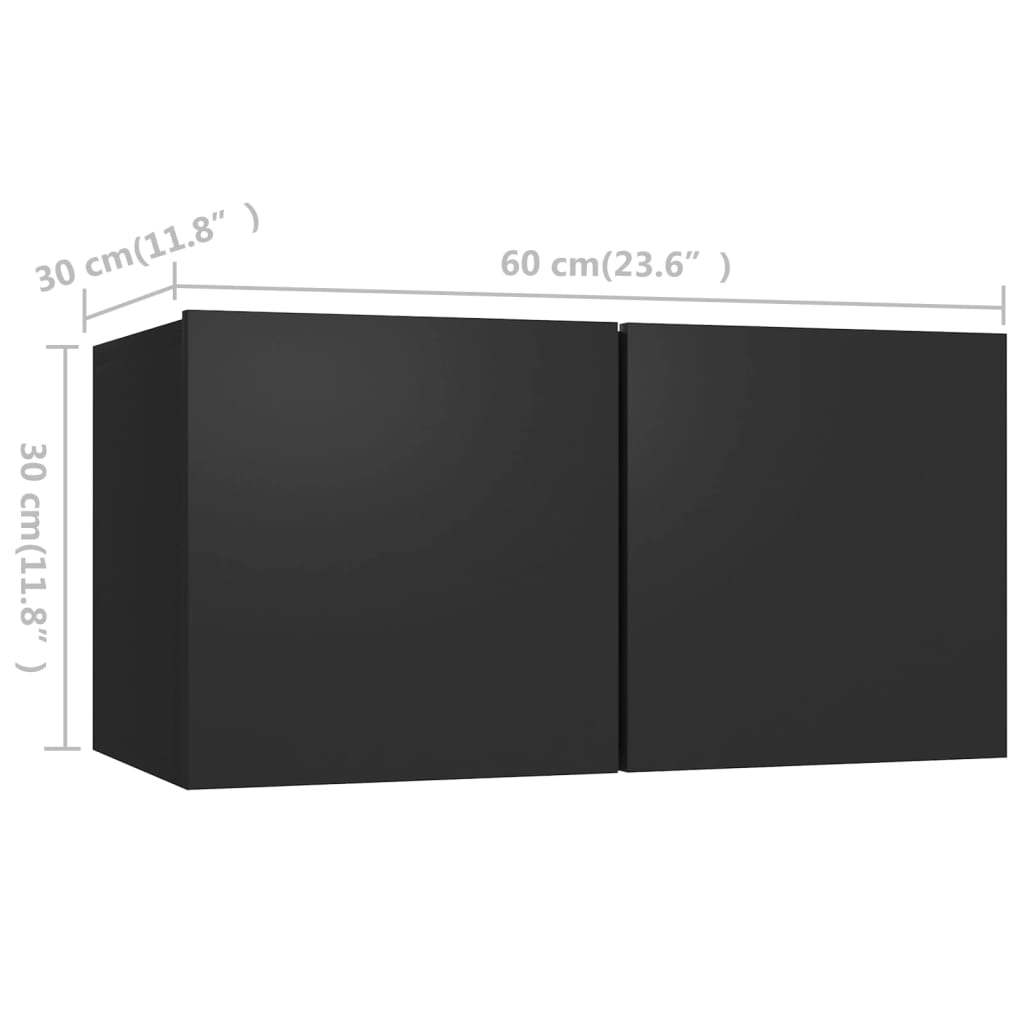 Set di Mobili Porta TV 3 pz Nero in Legno Multistrato - homemem39