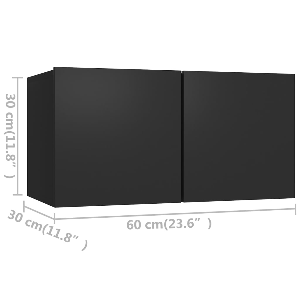 Set di Mobili Porta TV 5 pz Nero in Legno Multistrato