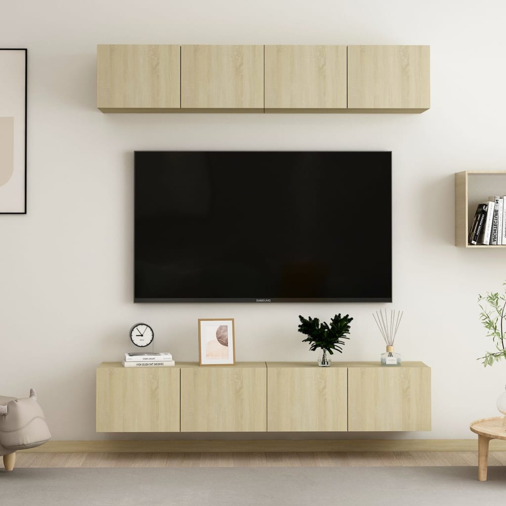 Mobili TV 4 pz Rovere Sonoma 80x30x30 cm in Legno Multistrato - homemem39