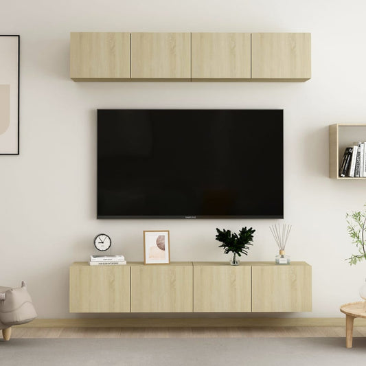 Mobili TV 4 pz Rovere Sonoma 80x30x30 cm in Legno Multistrato - homemem39
