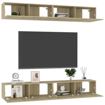 Mobili Porta TV 4pz Rovere Sonoma 100x30x30cm Legno Multistrato - homemem39