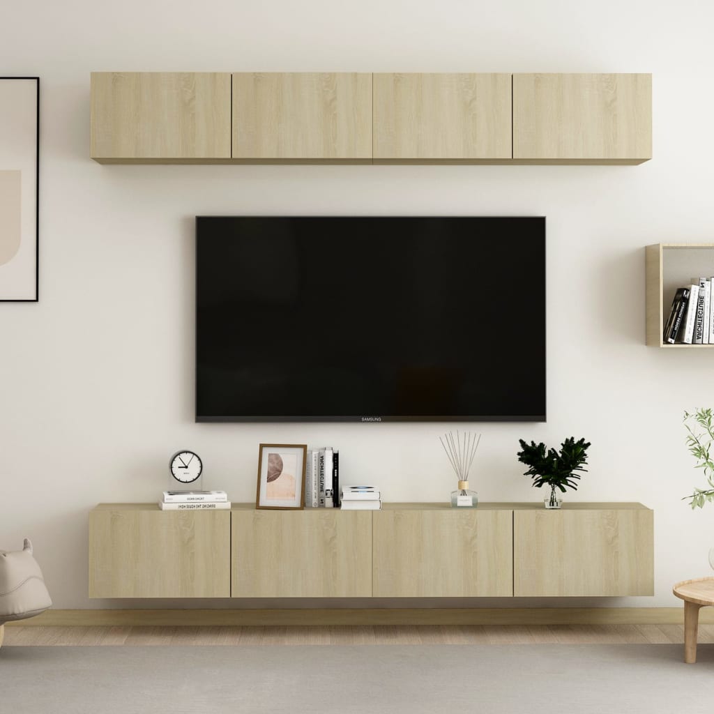 Mobili Porta TV 4pz Rovere Sonoma 100x30x30cm Legno Multistrato - homemem39