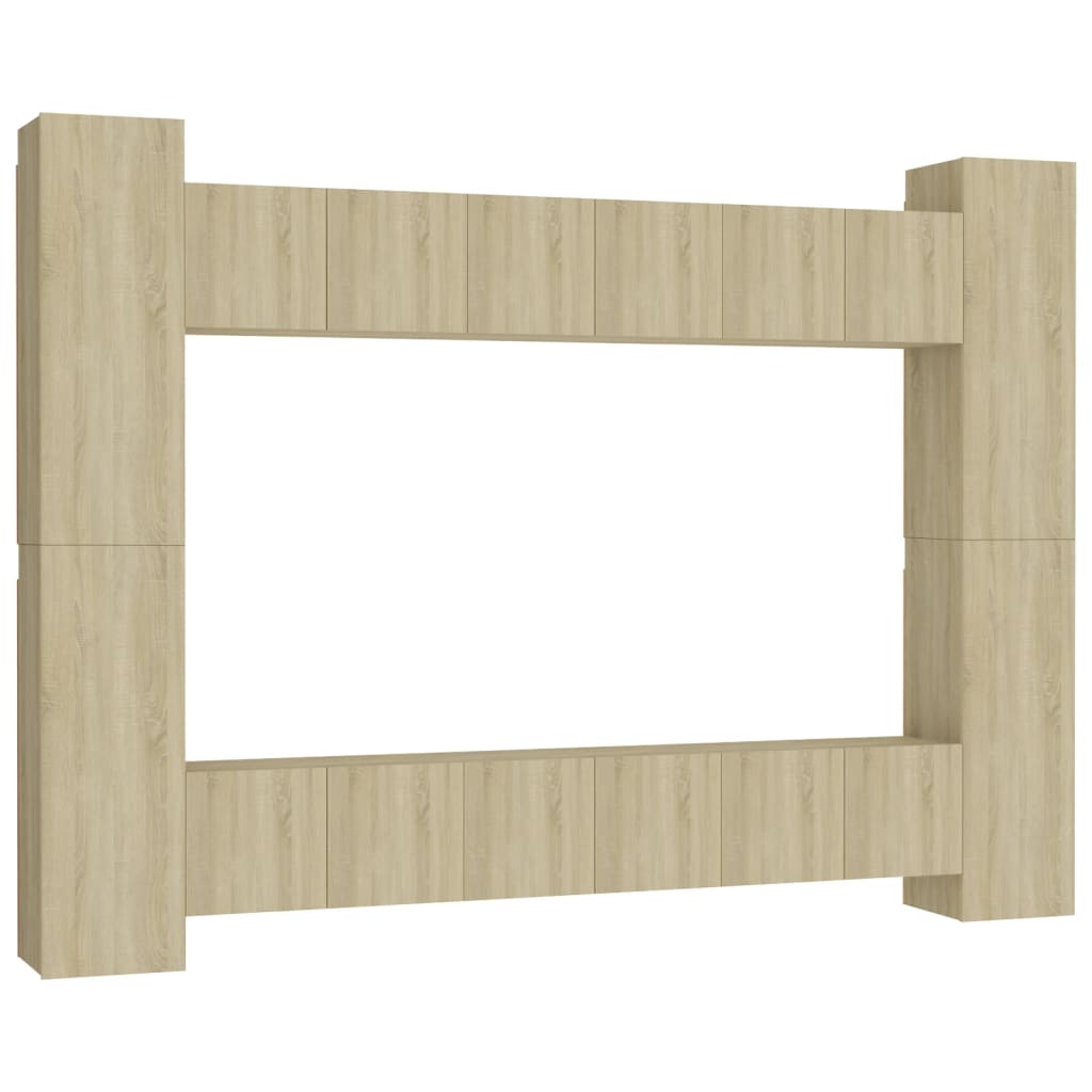 Set di Mobili Porta TV 10 pz Rovere Sonoma in Legno Multistrato