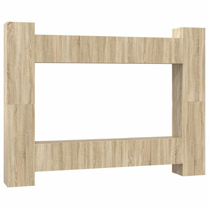 Set Mobili Porta TV 10 pz in legno multistrato