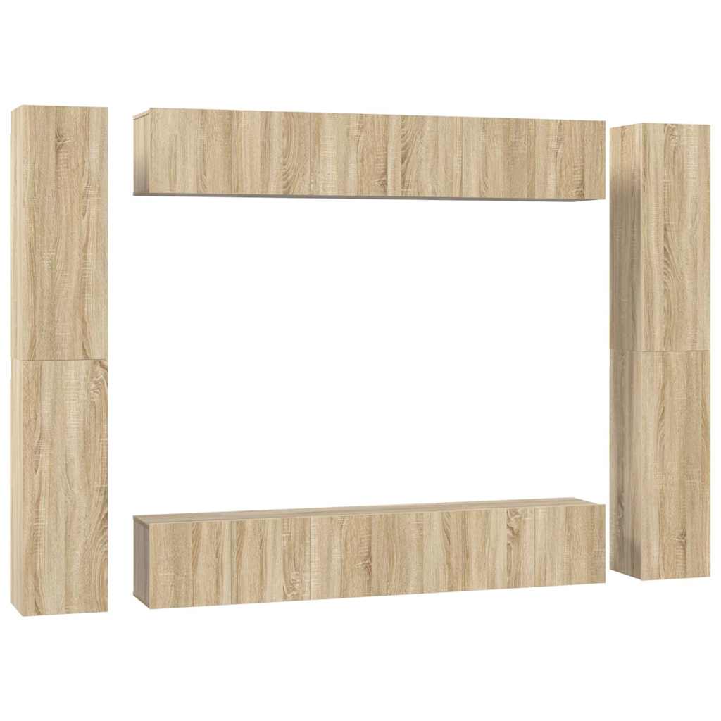 Set Mobili Porta TV 10 pz in legno multistrato