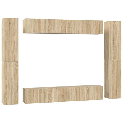 Set Mobili Porta TV 10 pz in legno multistrato