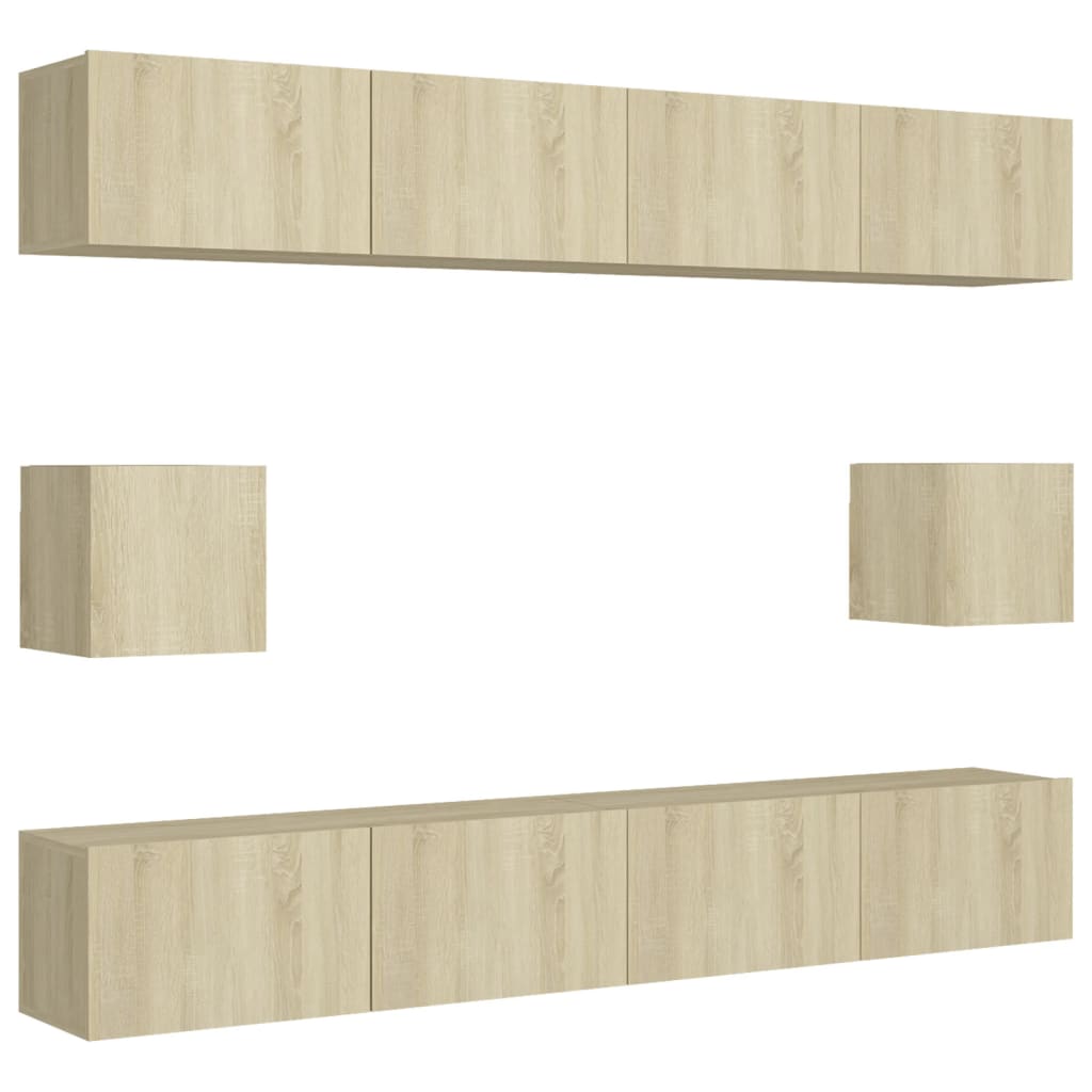 Sonoma Oak TV Furniture Set 6 pcs in Plywood