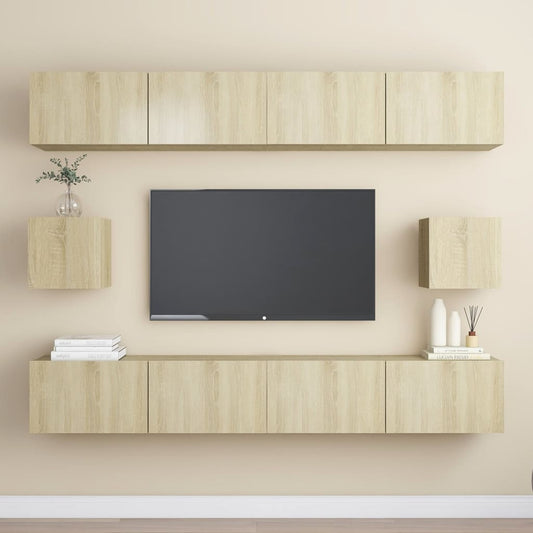 Sonoma Oak TV Furniture Set 6 pcs in Plywood