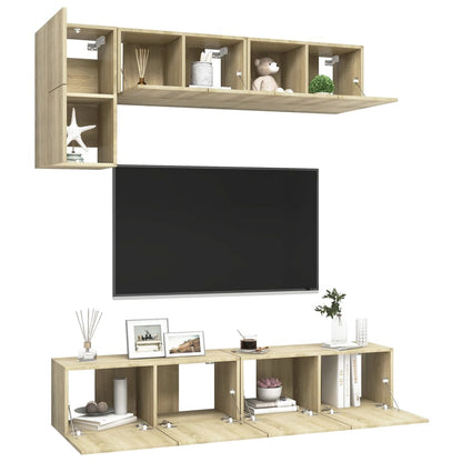 Set di Mobili TV 5 pz Rovere Sonoma in Legno Multistrato - homemem39