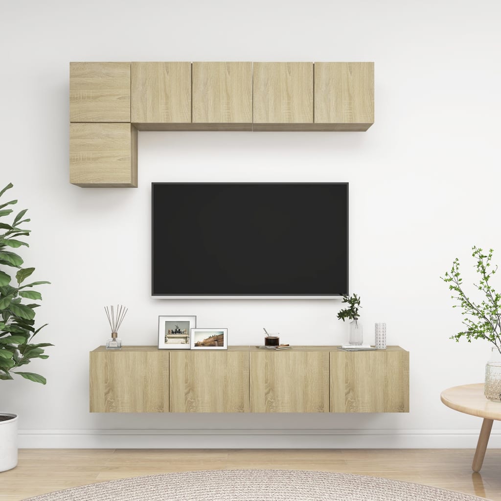 Set di Mobili TV 5 pz Rovere Sonoma in Legno Multistrato - homemem39