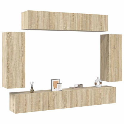 Set di Mobili Porta TV 6 pz Rovere Sonoma in Legno Multistrato - homemem39