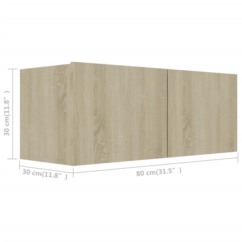 Set di Mobili Porta TV 2 pz Rovere Sonoma in Legno Multistrato - homemem39