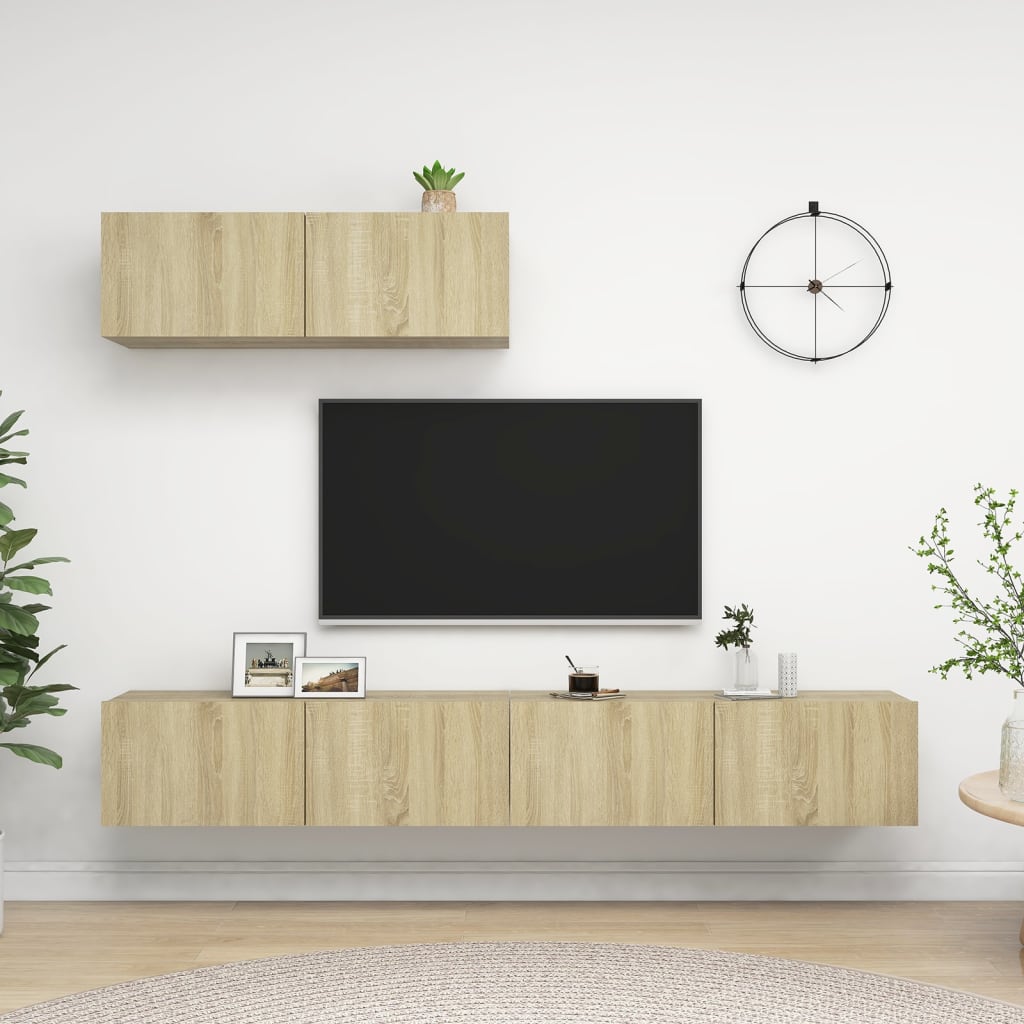 Mobili Porta TV 3 pz Rovere Sonoma in Legno Multistrato - homemem39