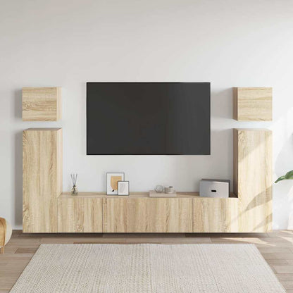 Set Mobili Porta TV 8 pz in legno multistrato