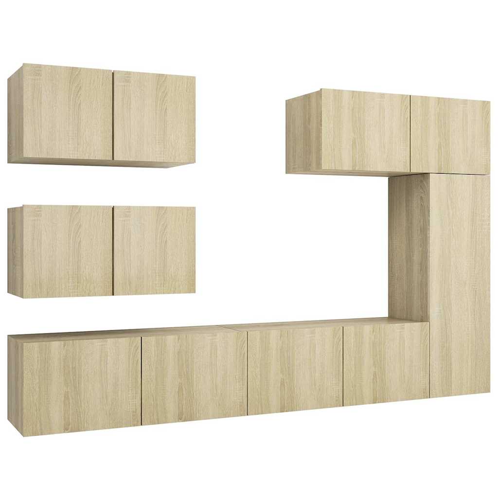 Set di Mobili Porta TV 6 pz in legno multistrato