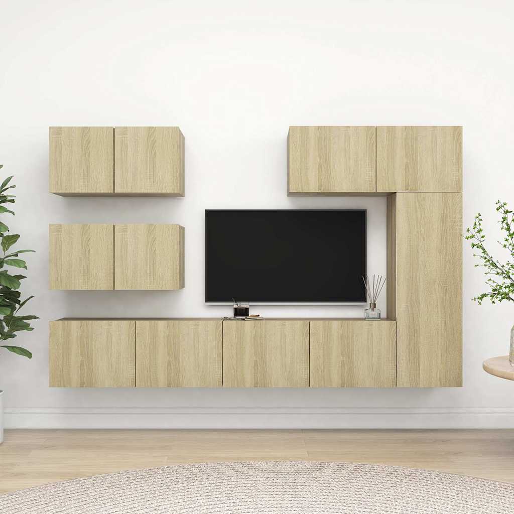 Set di Mobili Porta TV 6 pz in legno multistrato