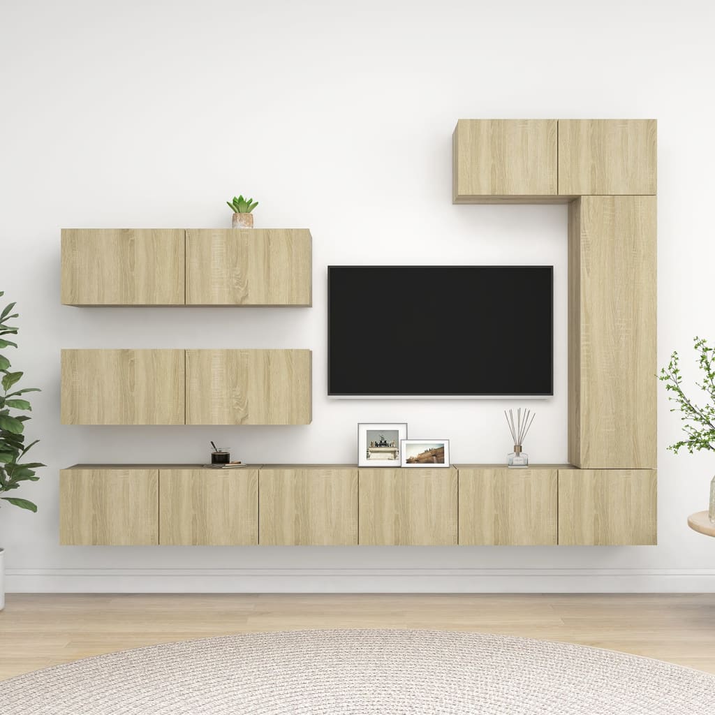 Set di Mobili TV 7 pz Rovere Sonoma in Legno Multistrato - homemem39